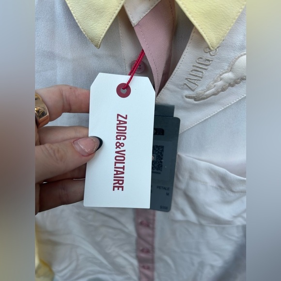 Zadig & Voltaire Tyrone Silk Blouse Petale New with Tags! - Picture 11 of 16